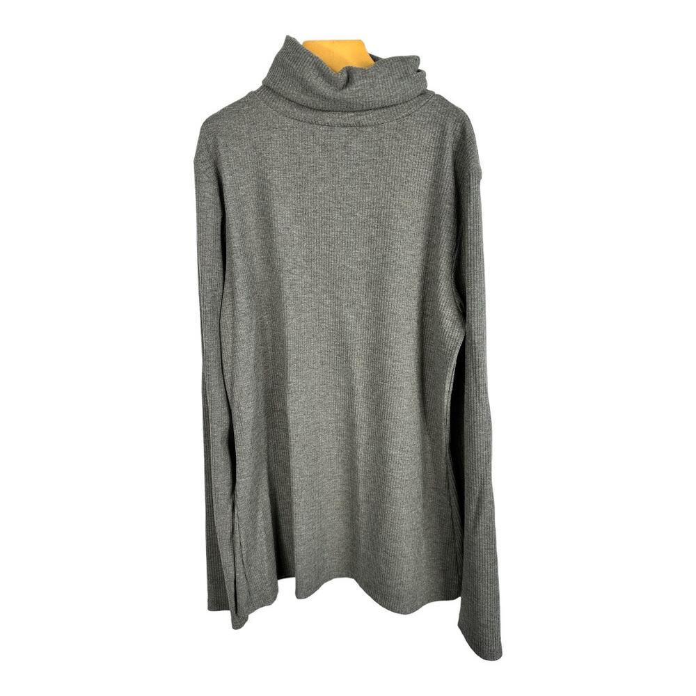 Halogen Womens Ribbed Turtleneck Pullover Sweater Gray size Medium